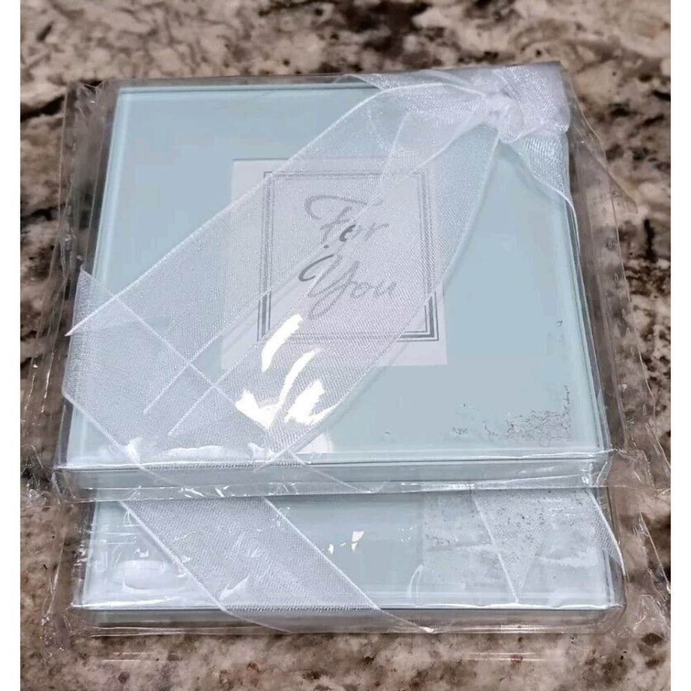 4pcs (2 X 2pcs) Kate Aspen Forever Photo Coasters NIB 4” X 4” Picture Coaster